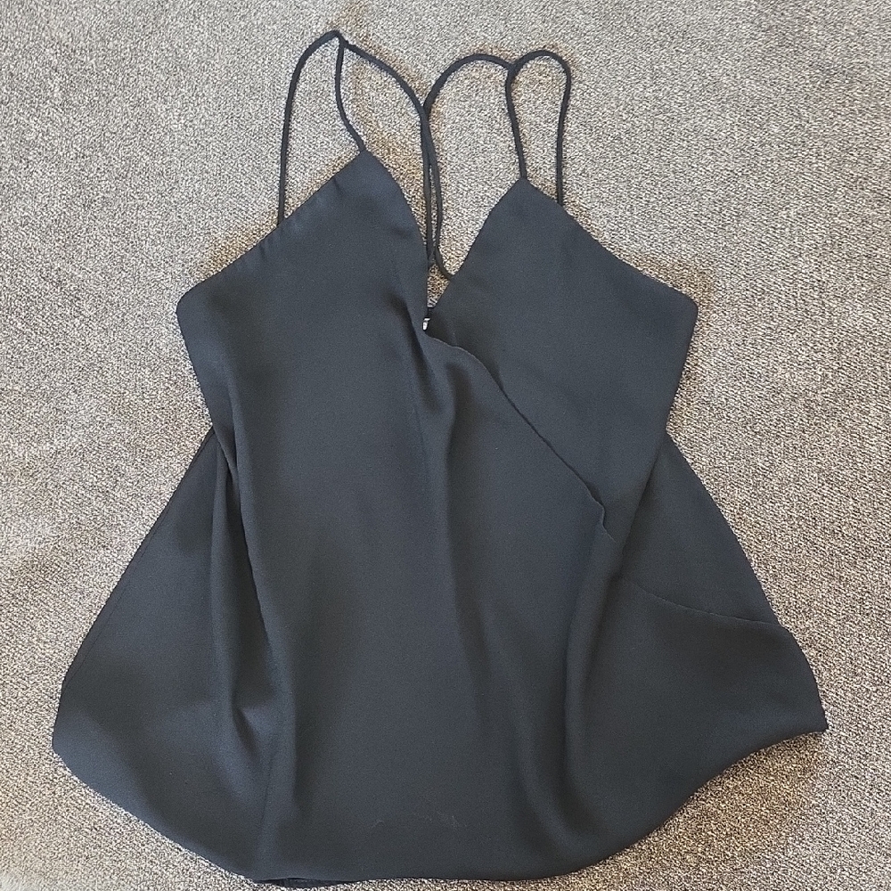 Chic Black Women's Camisole Top (Cross Straps In Front)
